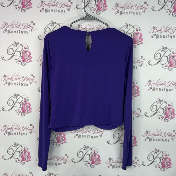 Suzy shier top brand new with tags royal Vibrant Purple Long Sleeve Blouse - Picture 2 of 8